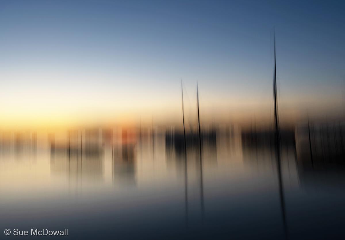 Sunset Over the Harbour by Sue McDowall