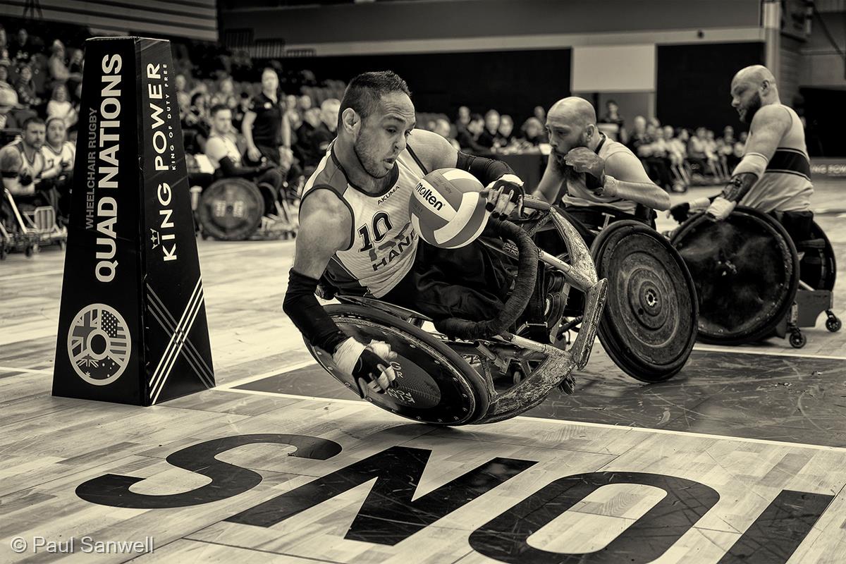 Try at the Quad Nations Wheelchair Rugby by Paul Sanwell