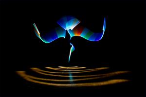 Abstract Kingfisher Diving - Light Painting