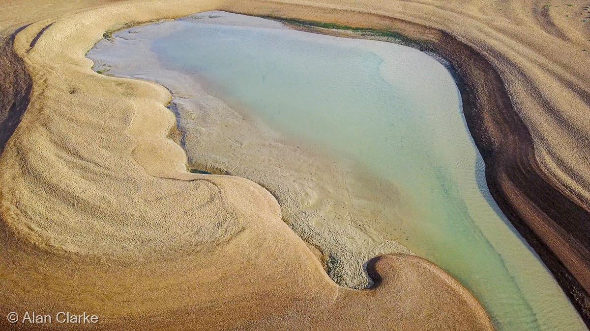 Lagoon by Drone - Shingle Street, Suffolk by Alan Clarke