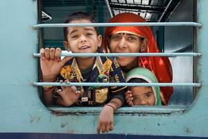 Moments of Joy, a Family's Delight at Marwar Station-India