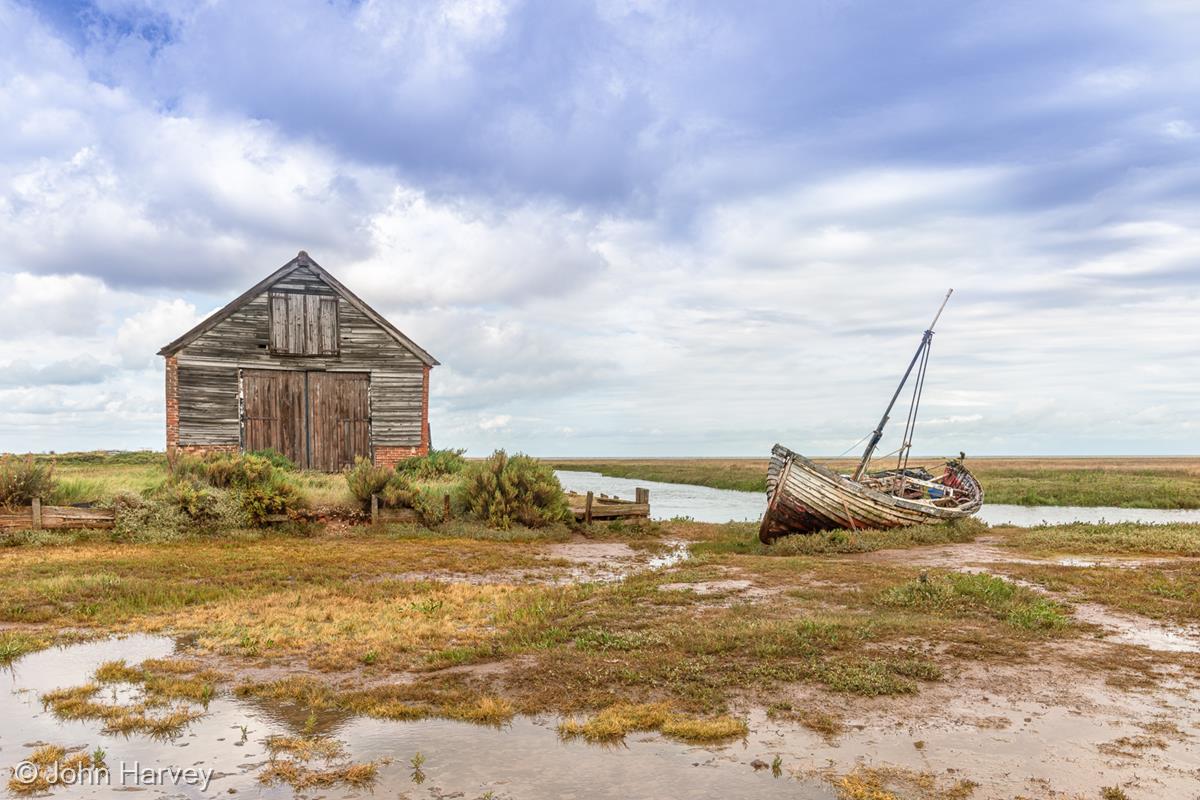 Thornham Coal Barn & Boat by John Harvey