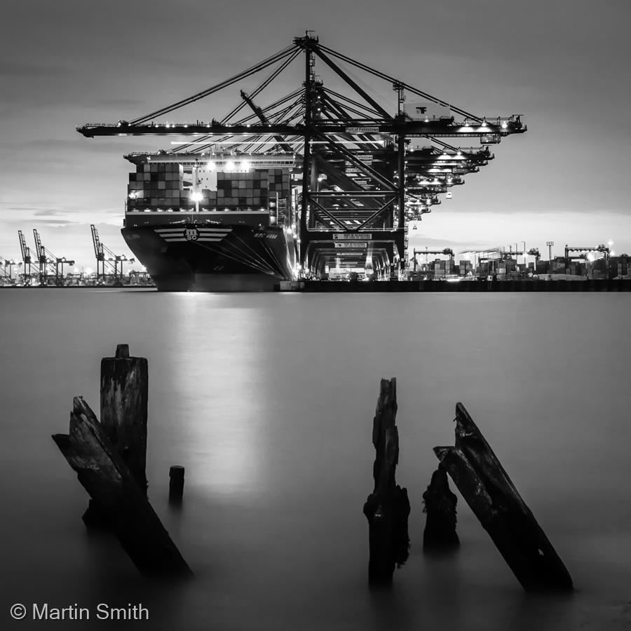Night Shift at Felixstowe Docks by Martin Smith