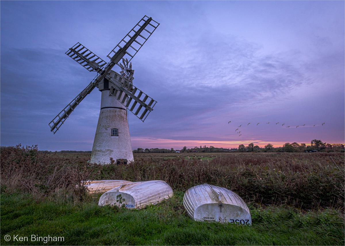 Thurne Windpump at Sunrise by Ken Bingham