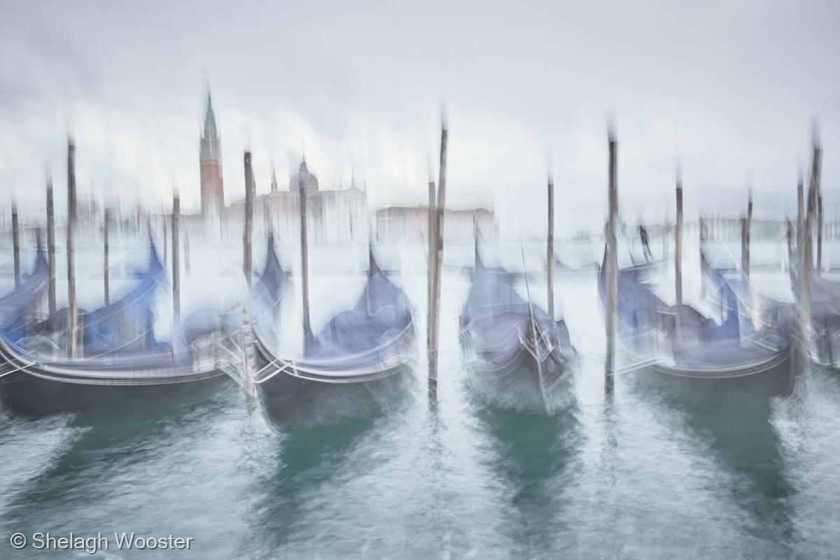 Gondolas in Venice by Shelagh Wooster