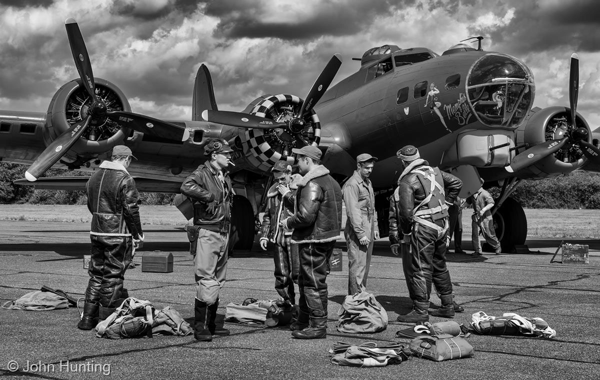 On the Set of the Memphis Belle by John Hunting