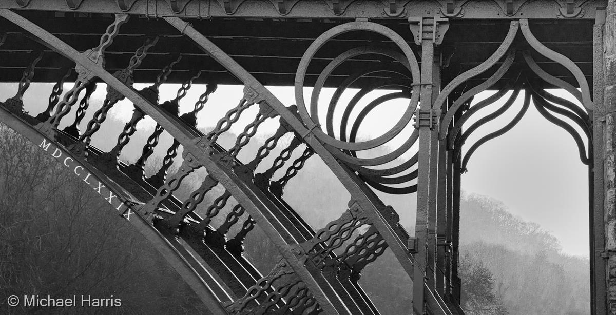 The Iron Bridge on a Misty Winter's Day by Michael Harris