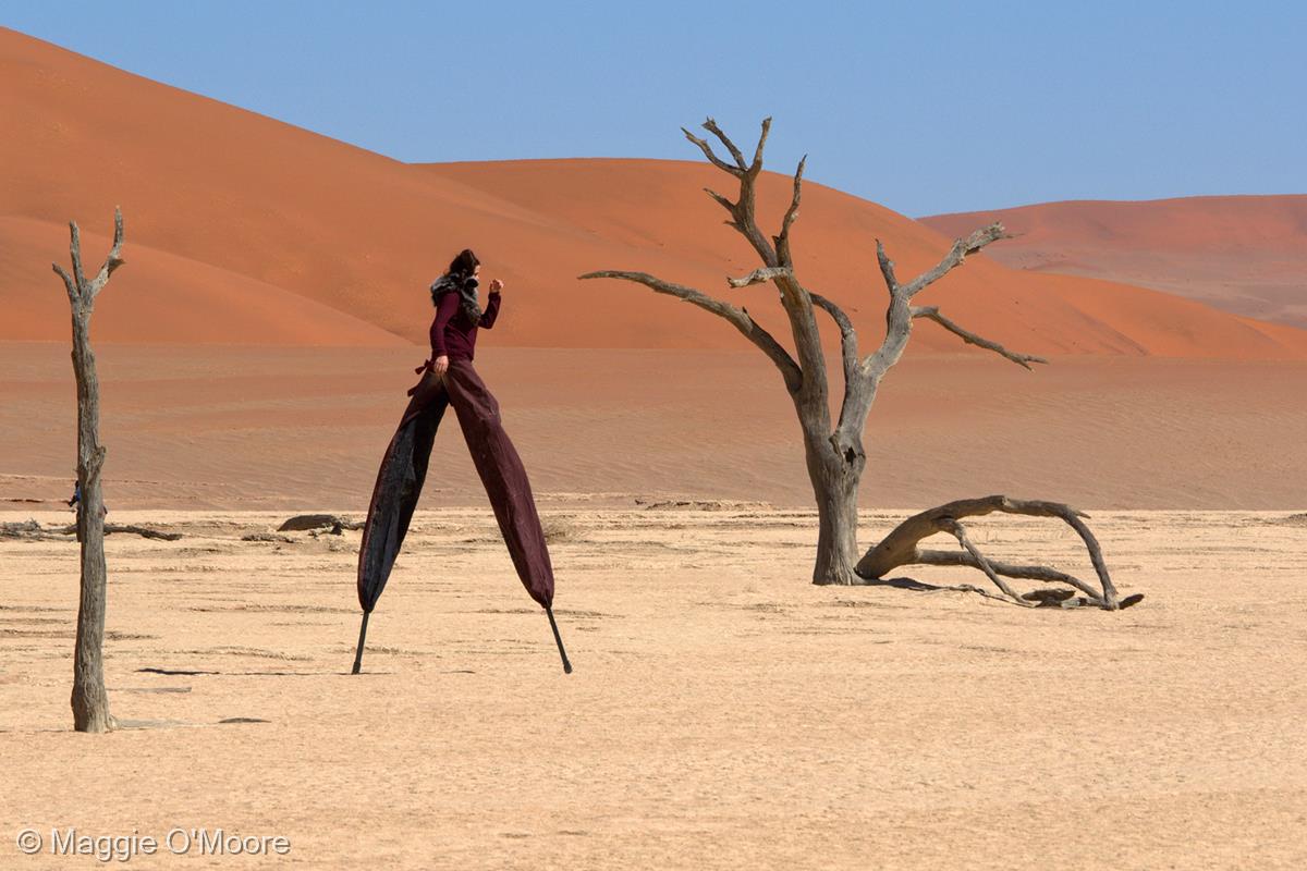 Stilt Walker - Deadvlei - Namibia by Maggie O'Moore