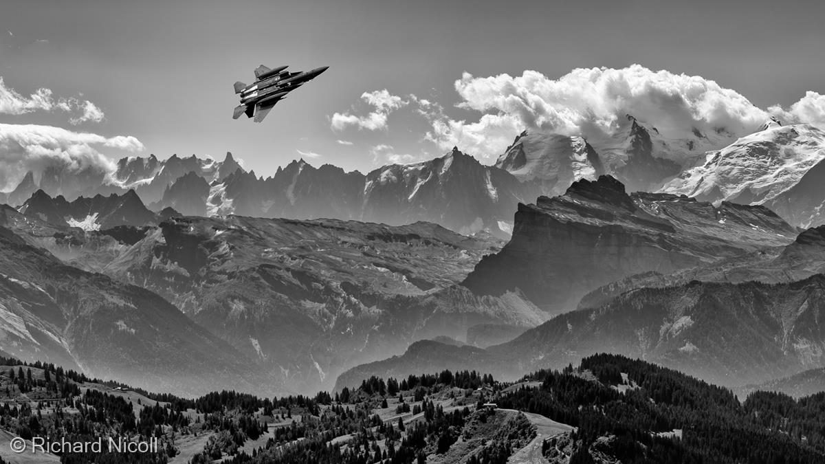F-15 Over the Alps by Richard Nicoll