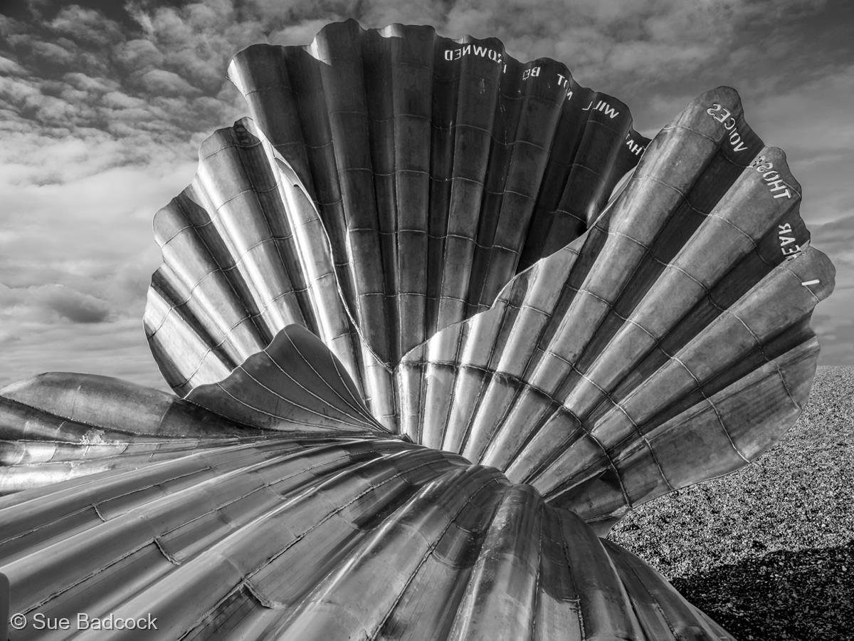 The Scallop at Aldeburgh Beach by Sue Badcock